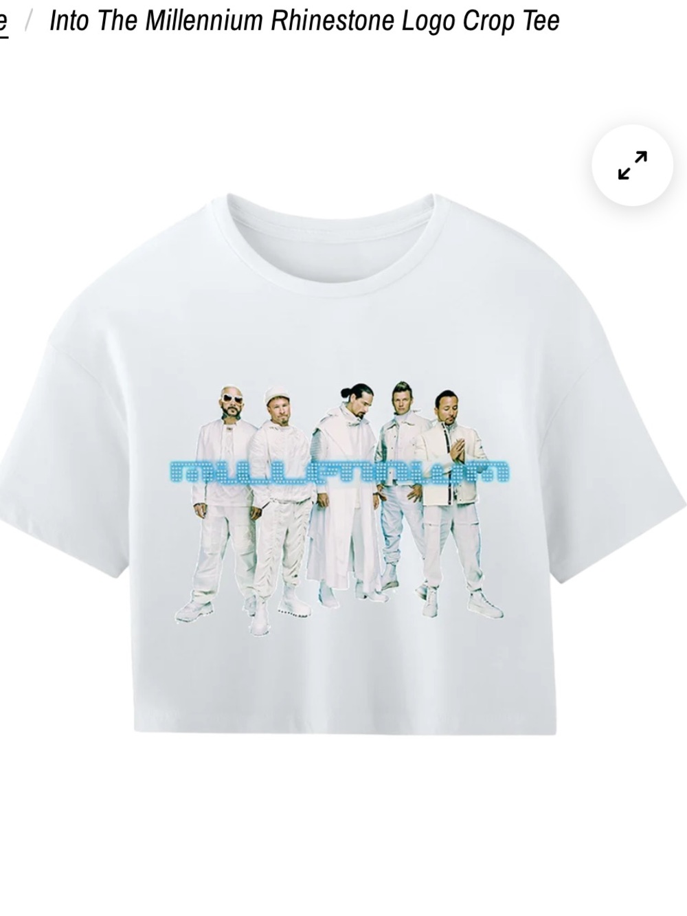 Backstreet Boys INTO THE MILLENNIUM RHINESTONE LOGO CROP TEE size Large